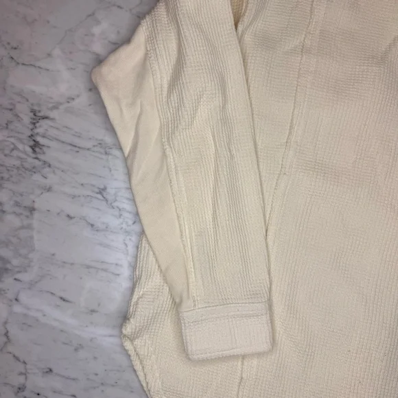 American Eagle Waffle Knit Shacket Cream Sz Small - Picture 6 of 8